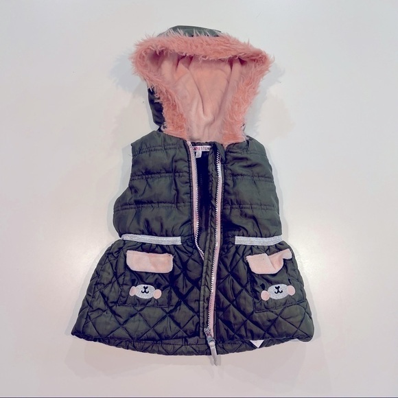 FABULOUS Girls Vest with faux pink fur - Picture 1 of 10